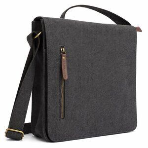 12 in Casual Canvas Messenger Bag CM25GRY